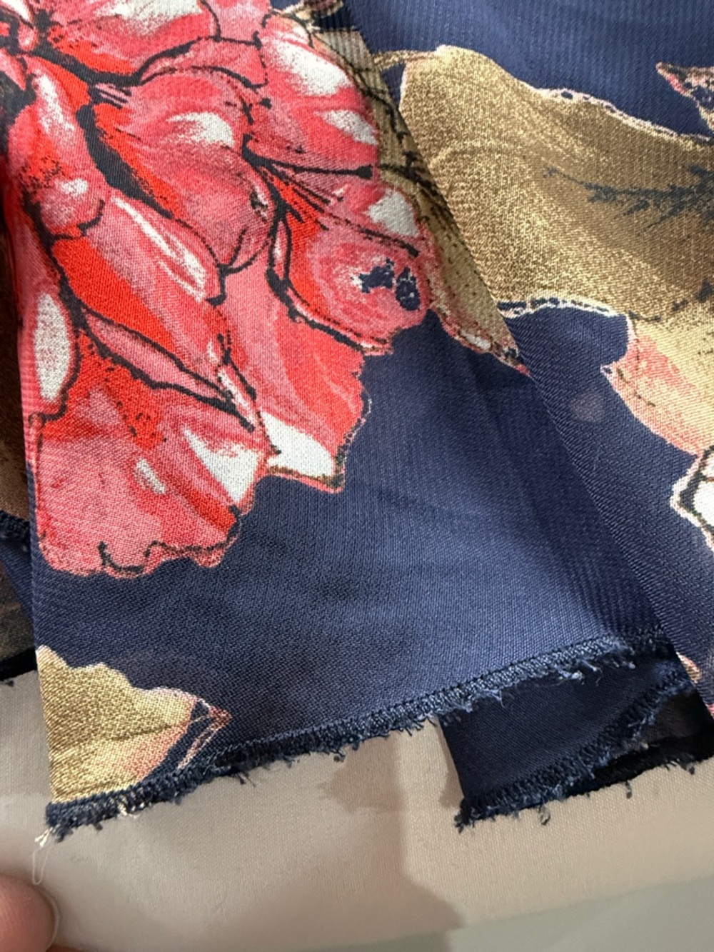 Bisou Bisou Navy Floral Maxi Dress Size 4 Lined Elegant - Picture 6 of 11